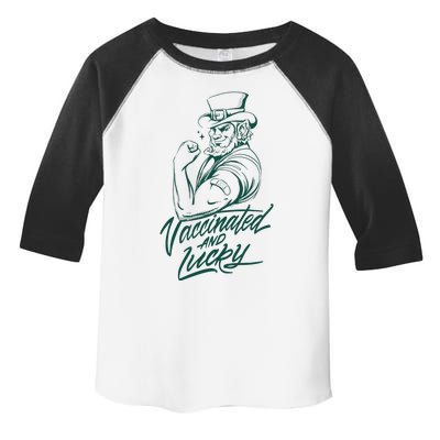 Vaccinated And Lucky St Patricks Day Toddler Fine Jersey T-Shirt