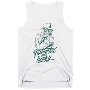 Vaccinated And Lucky St Patricks Day Tank Top