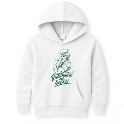 Vaccinated And Lucky St Patricks Day Kids Hoodie