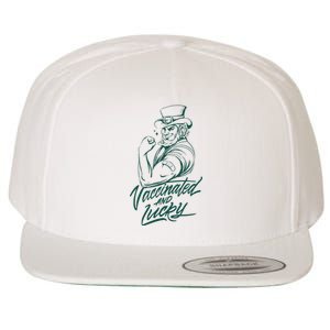 Vaccinated And Lucky St Patricks Day Wool Snapback Cap