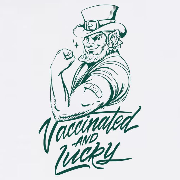 Vaccinated And Lucky St Patricks Day Kids T-Shirt
