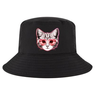 Valentine Cat Love Shades Cool Comfort Performance Bucket Hat