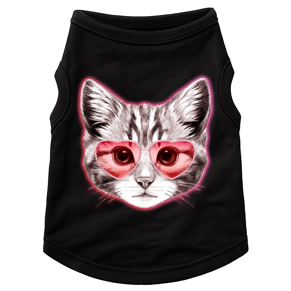 Valentine Cat Love Shades Doggie Tank
