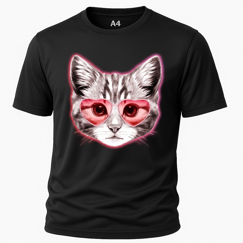 Valentine Cat Love Shades Cooling Performance Crew T-Shirt
