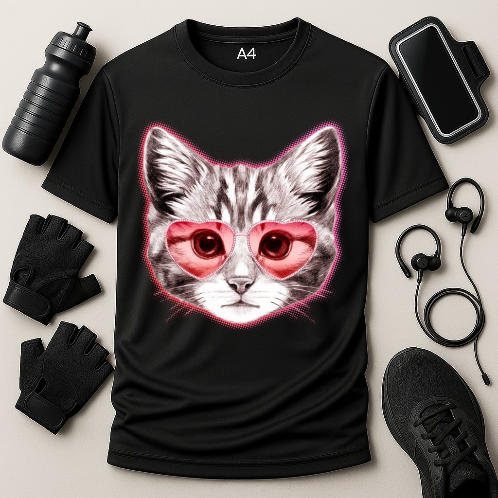 Valentine Cat Love Shades Cooling Performance Crew T-Shirt