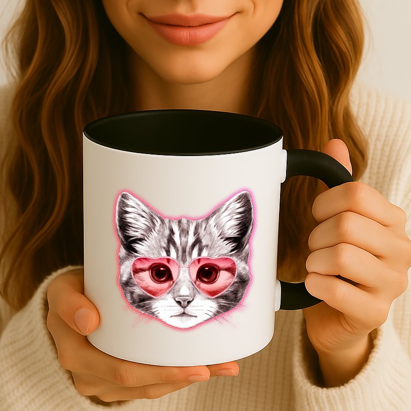 Valentine Cat Love Shades Mug