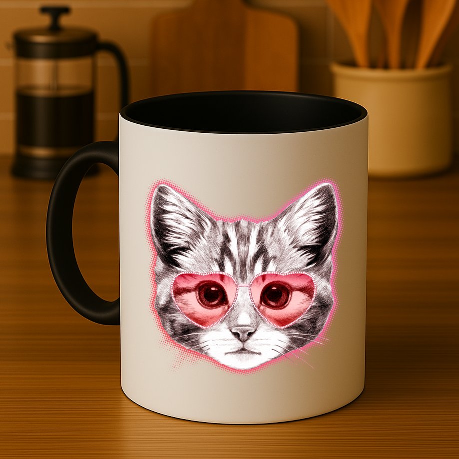 Valentine Cat Love Shades Mug