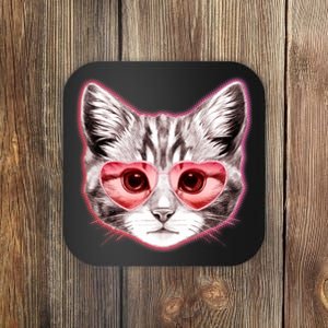 Valentine Cat Love Shades Coaster