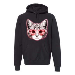 Valentine Cat Love Shades Premium Hoodie