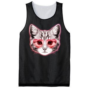 Valentine Cat Love Shades Mesh Reversible Basketball Jersey Tank