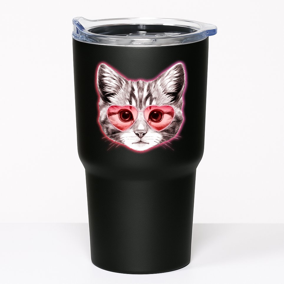 Valentine Cat Love Shades Tumbler