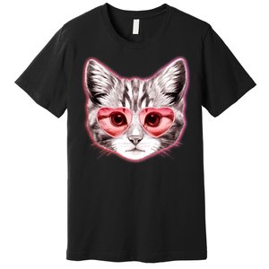 Valentine Cat Love Shades Premium T-Shirt