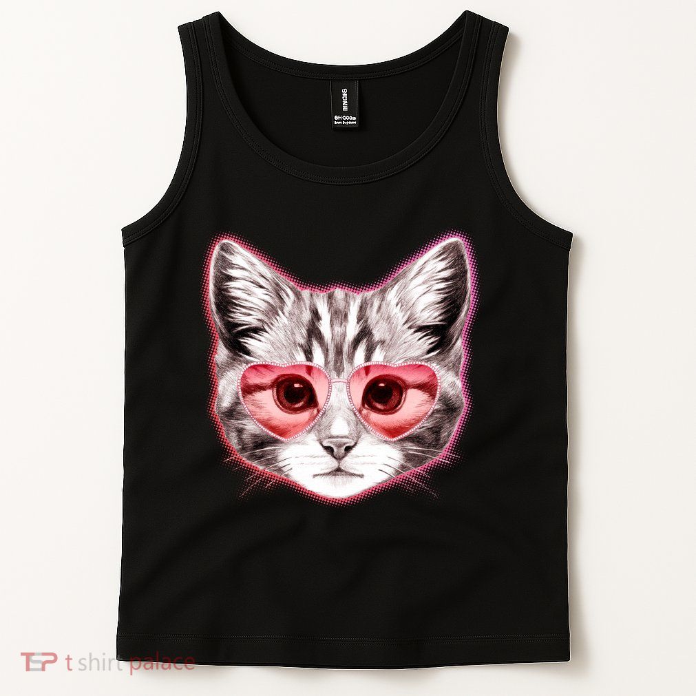 Valentine Cat Love Shades Tank Top