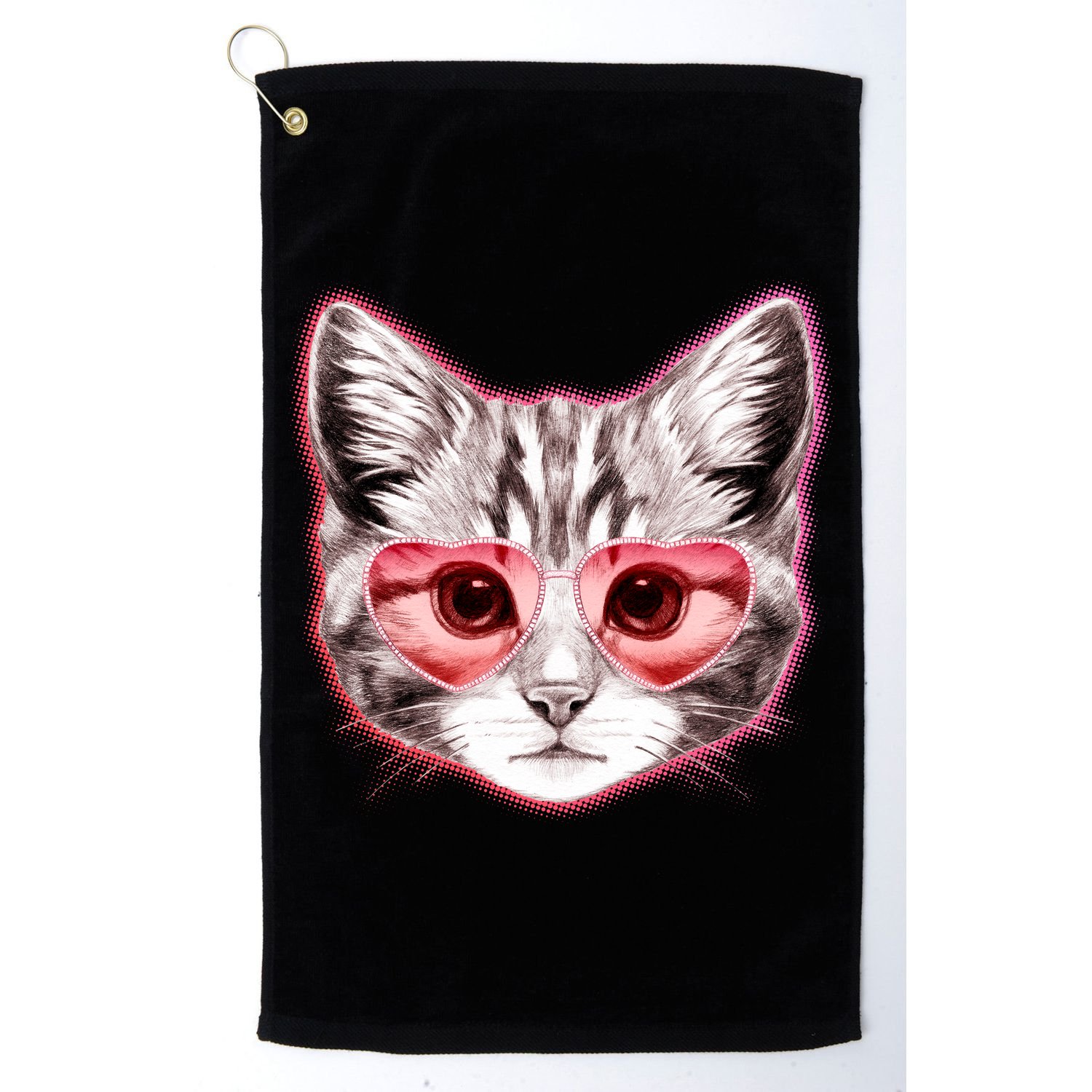 Valentine Cat Love Shades Golf Towel