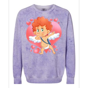 Valentine Dabbing Cupid Colorblast Crewneck Sweatshirt