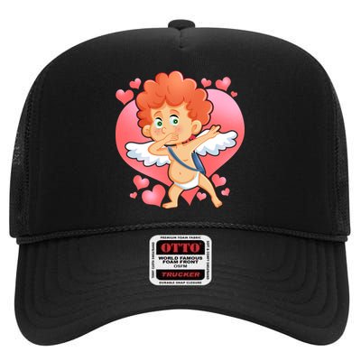 Valentine Dabbing Cupid High Crown Mesh Back Trucker Hat