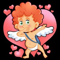 Valentine Dabbing Cupid Apron