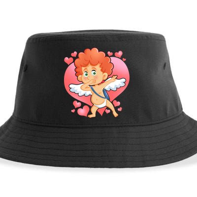 Valentine Dabbing Cupid Sustainable Bucket Hat