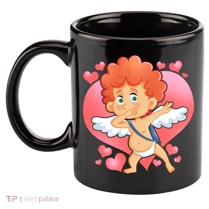 Valentine Dabbing Cupid 11oz C Handle Ceramic Mug