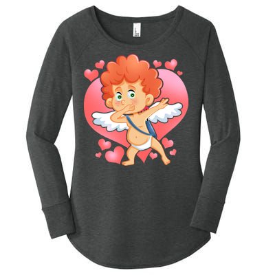 Valentine Dabbing Cupid Women's Perfect Tri Tunic Long Sleeve Shirt