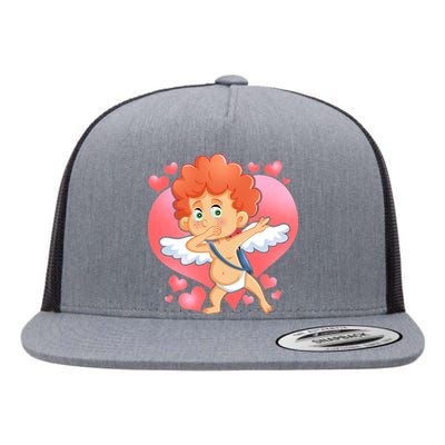 Valentine Dabbing Cupid Flat Bill Trucker Hat