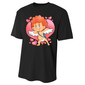 Valentine Dabbing Cupid Performance Sprint T-Shirt