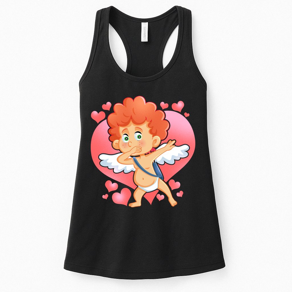Valentine Dabbing Cupid Womens Tank Top