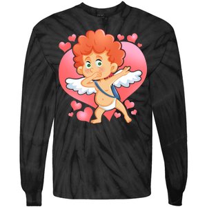 Valentine Dabbing Cupid Tie-Dye Long Sleeve Shirt