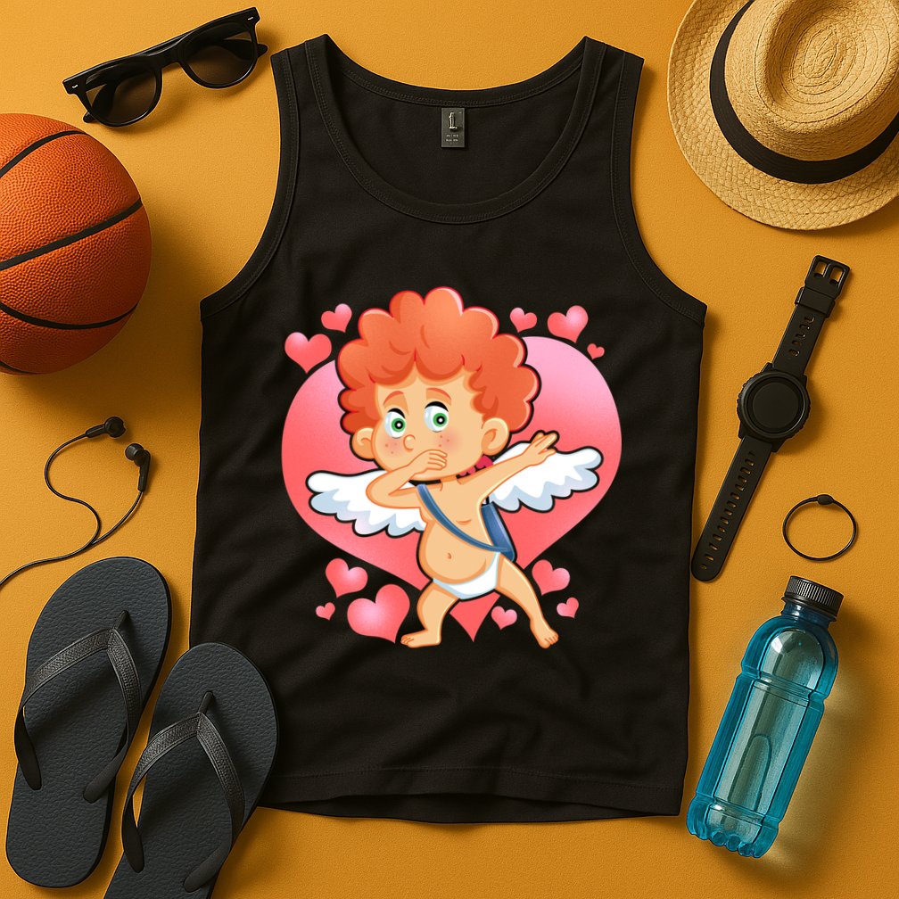 Valentine Dabbing Cupid Tank Top
