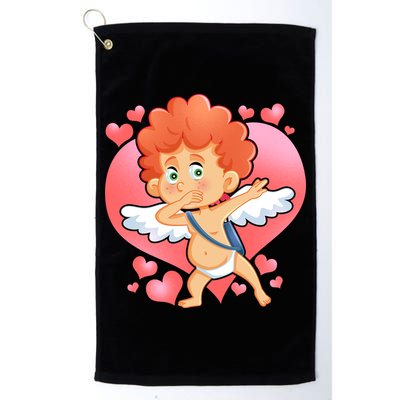 Valentine Dabbing Cupid Golf Towel