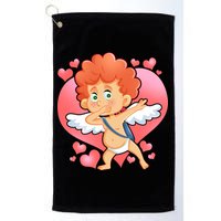 Valentine Dabbing Cupid Golf Towel