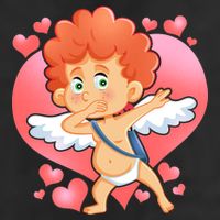 Valentine Dabbing Cupid Golf Towel