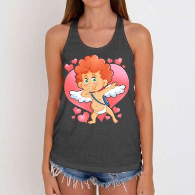 Valentine Dabbing Cupid Women's Knotted Racerback Tank