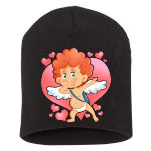 Valentine Dabbing Cupid Short Acrylic Beanie