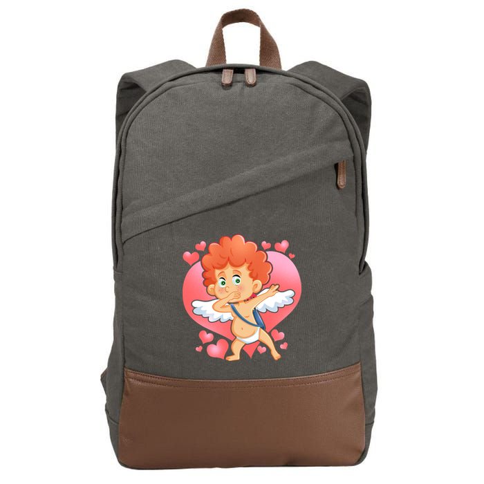 Valentine Dabbing Cupid Cotton Canvas Backpack