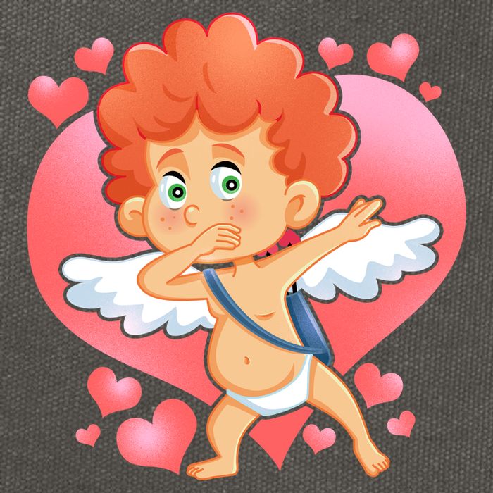 Valentine Dabbing Cupid Cotton Canvas Backpack
