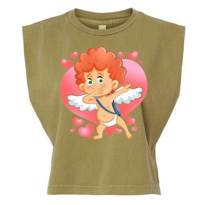 Valentine Dabbing Cupid Garment-Dyed Women's Muscle Tee