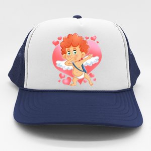 Valentine Dabbing Cupid Trucker Hat