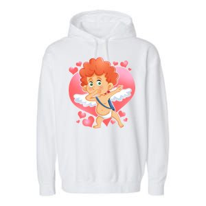 Valentine Dabbing Cupid Garment-Dyed Fleece Hoodie