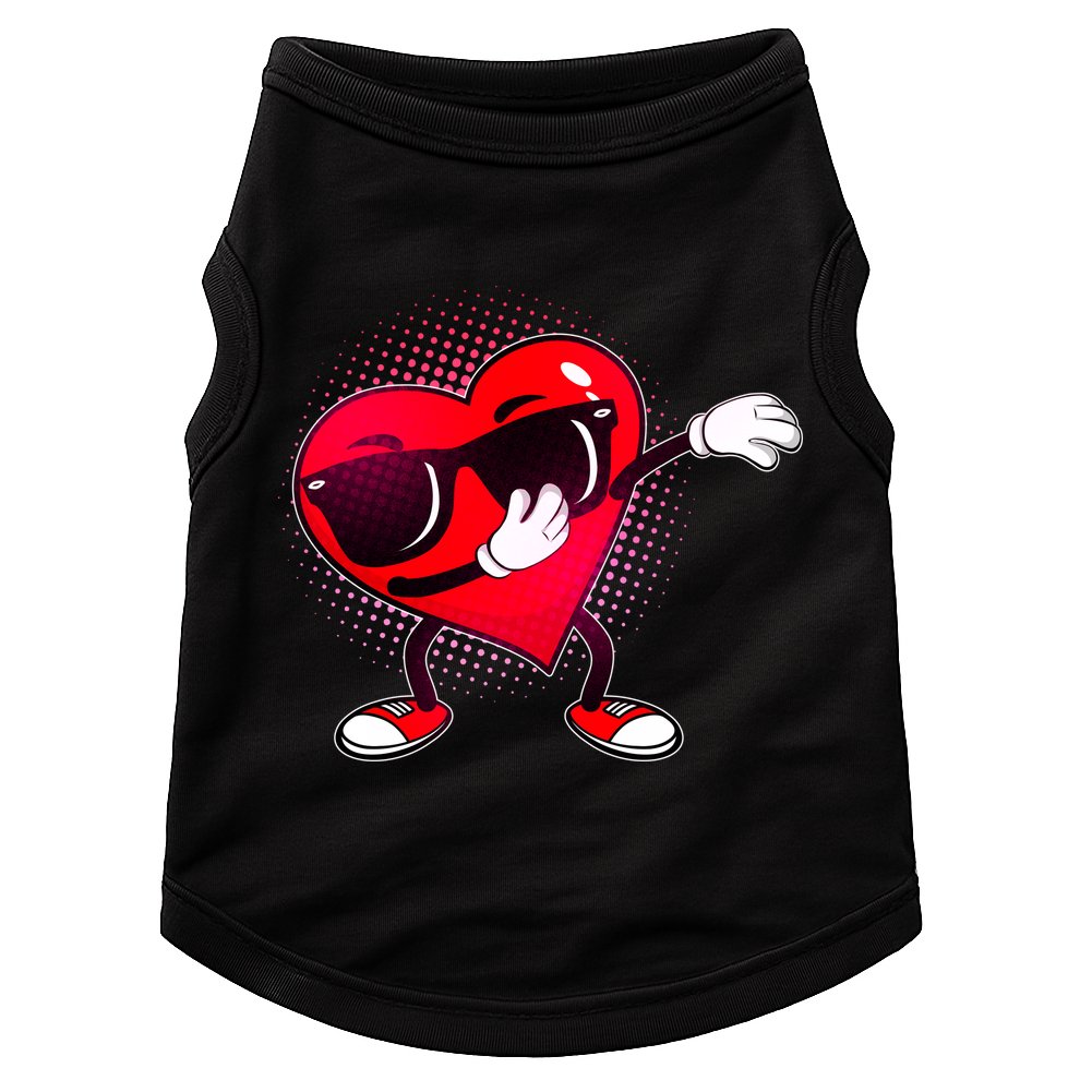 Valentine Dabbing Heart Doggie Tank
