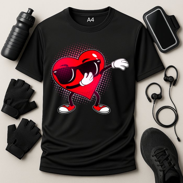 Valentine Dabbing Heart Cooling Performance Crew T-Shirt