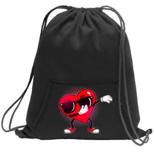 Valentine Dabbing Heart Sweatshirt Cinch Pack Bag