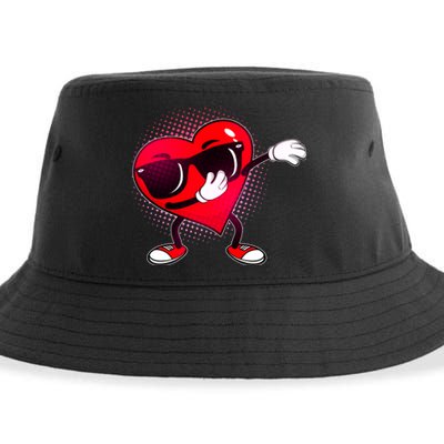 Valentine Dabbing Heart Sustainable Bucket Hat