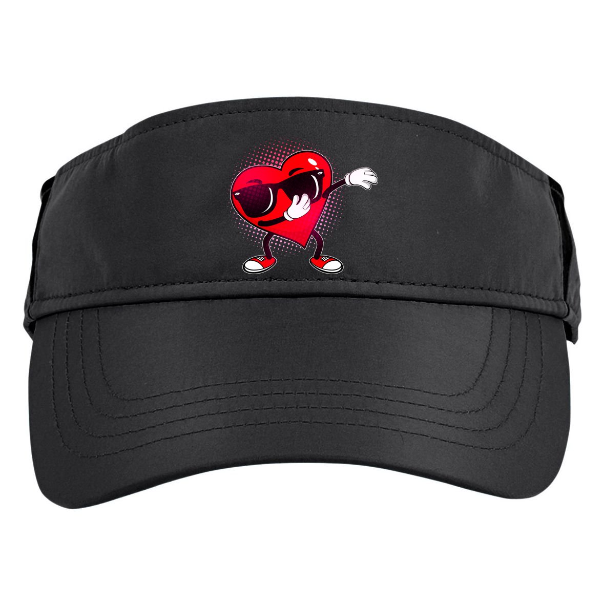 Valentine Dabbing Heart Adult Drive Performance Visor