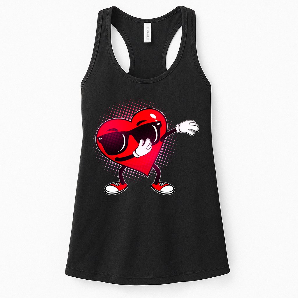 Valentine Dabbing Heart Womens Tank Top