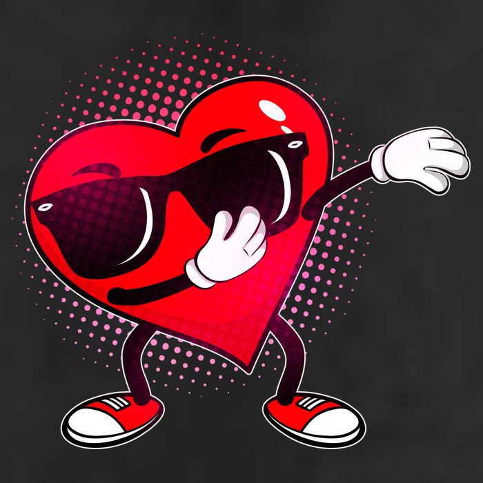 Valentine Dabbing Heart Golf Towel