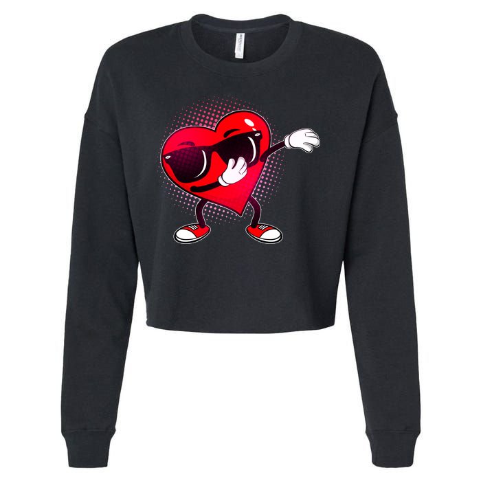 Valentine Dabbing Heart Cropped Pullover Crew