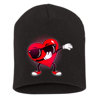 Valentine Dabbing Heart Short Acrylic Beanie