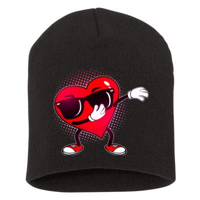 Valentine Dabbing Heart Short Acrylic Beanie