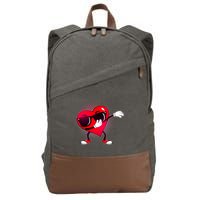 Valentine Dabbing Heart Cotton Canvas Backpack